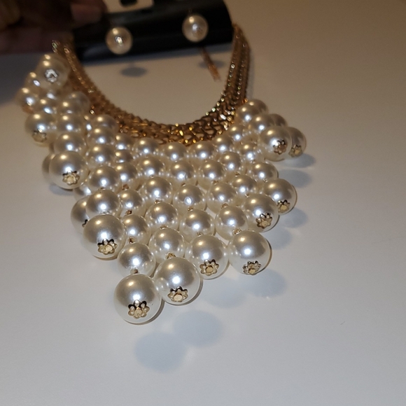 📿Pearl necklace with earrings 📿 - Picture 5 of 6